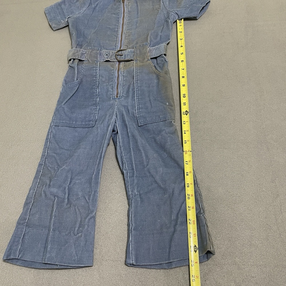 Vintage Blue Corduroy‎ Jumpsuit made in USA 70s Bell bottoms FARAH 4T? Toddler - Picture 2 of 16